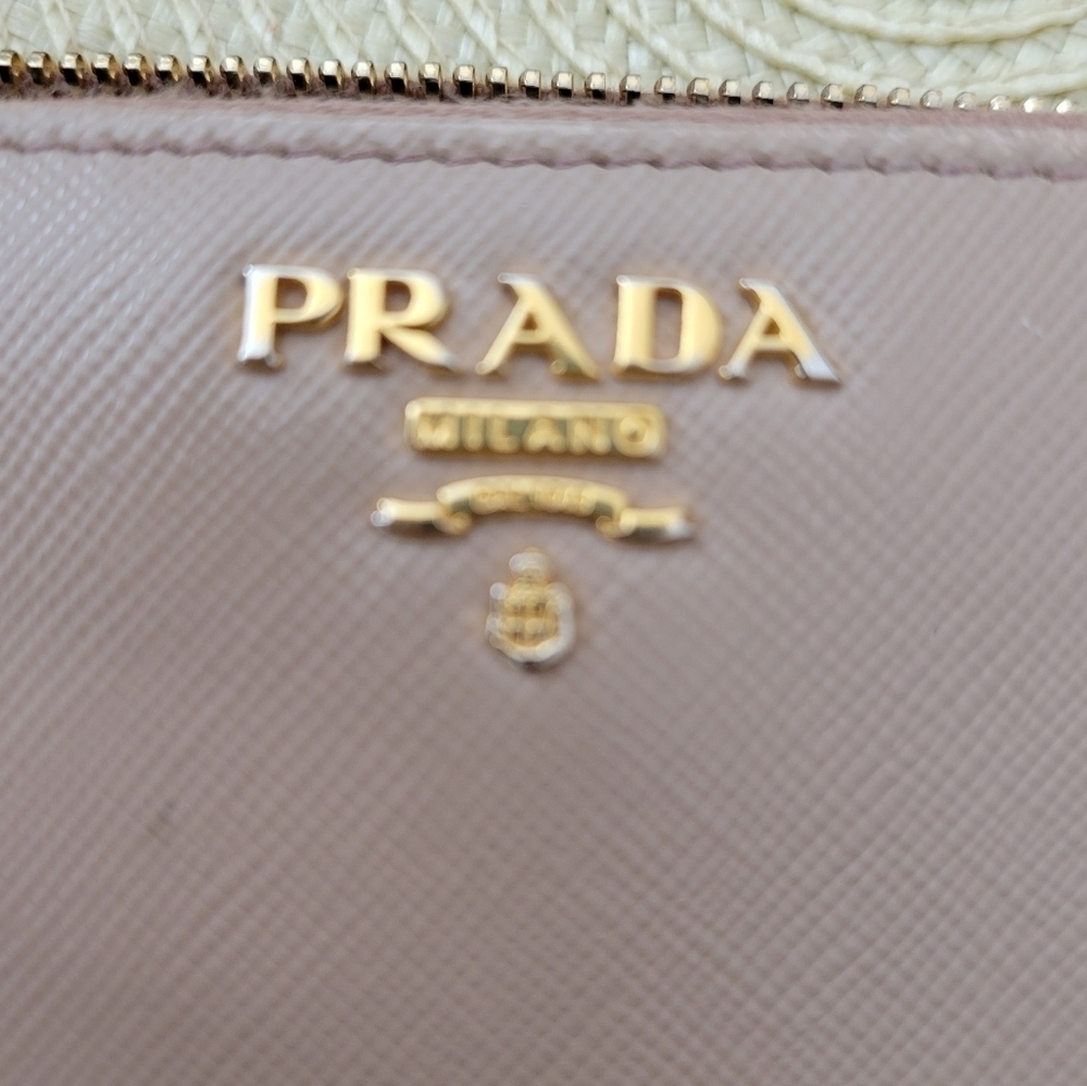 Prada Saffiano Zip Wallet Beige Authentic - Picture 2 of 15
